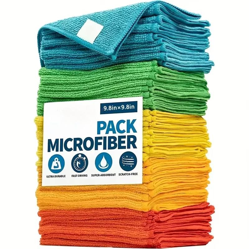 5/10/20/50pcs Microfiber Cleaning Cloth, Dishwashing Cloth Household Rag Kitchen