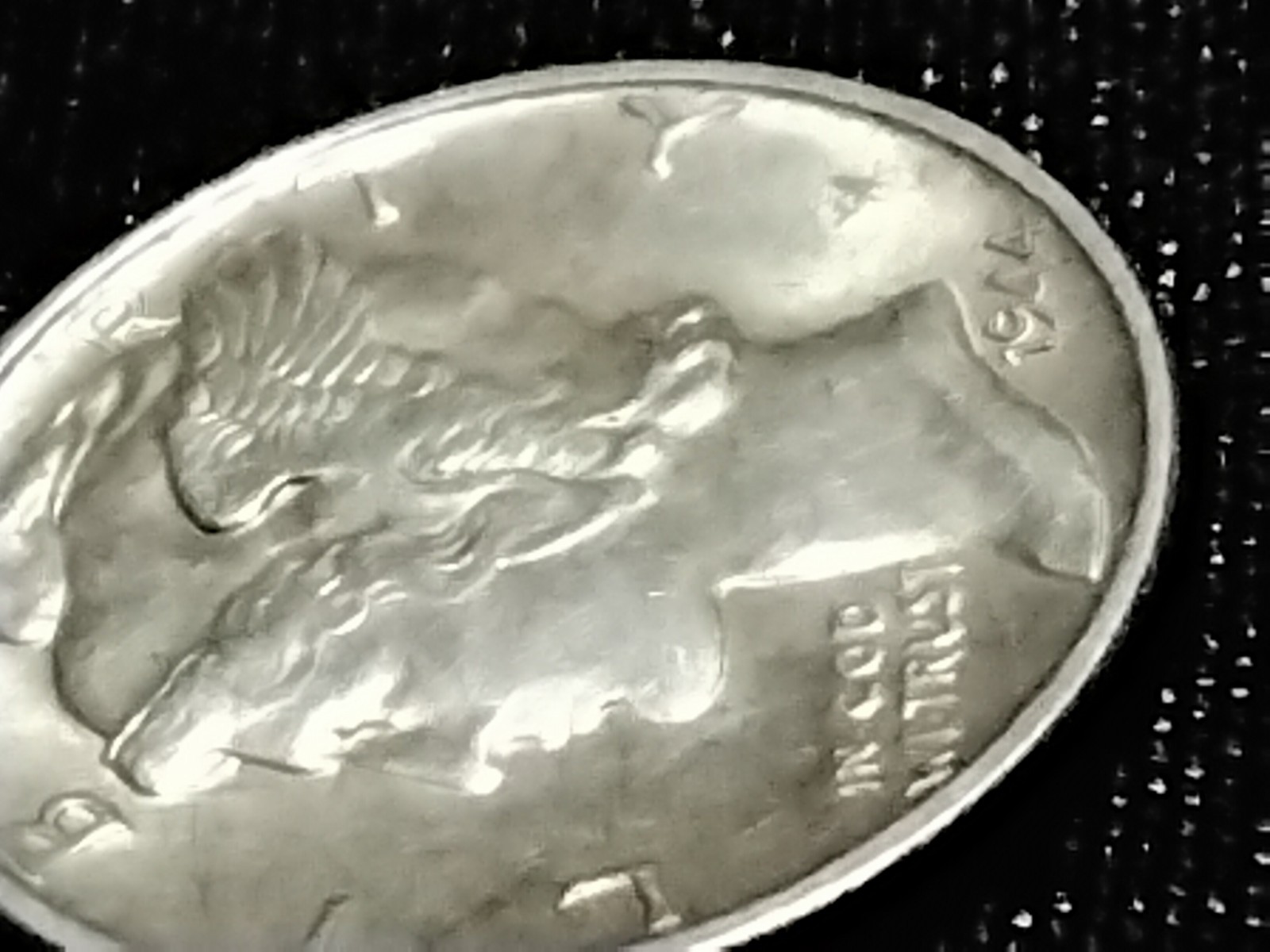 1944 S Mercury Dime Error "In Cod We Trust " Full Bands
