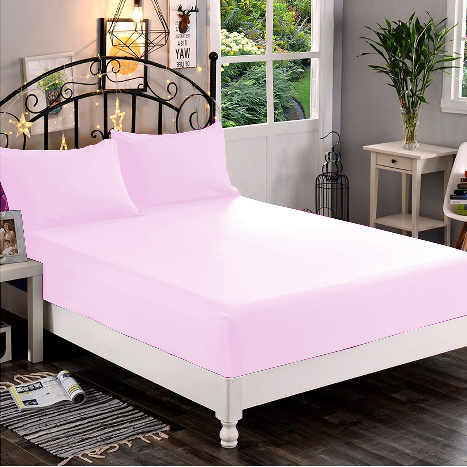 Bedding Collection 1000 TC OR 1200 TC 100% Cotton Pink Solid All Item
