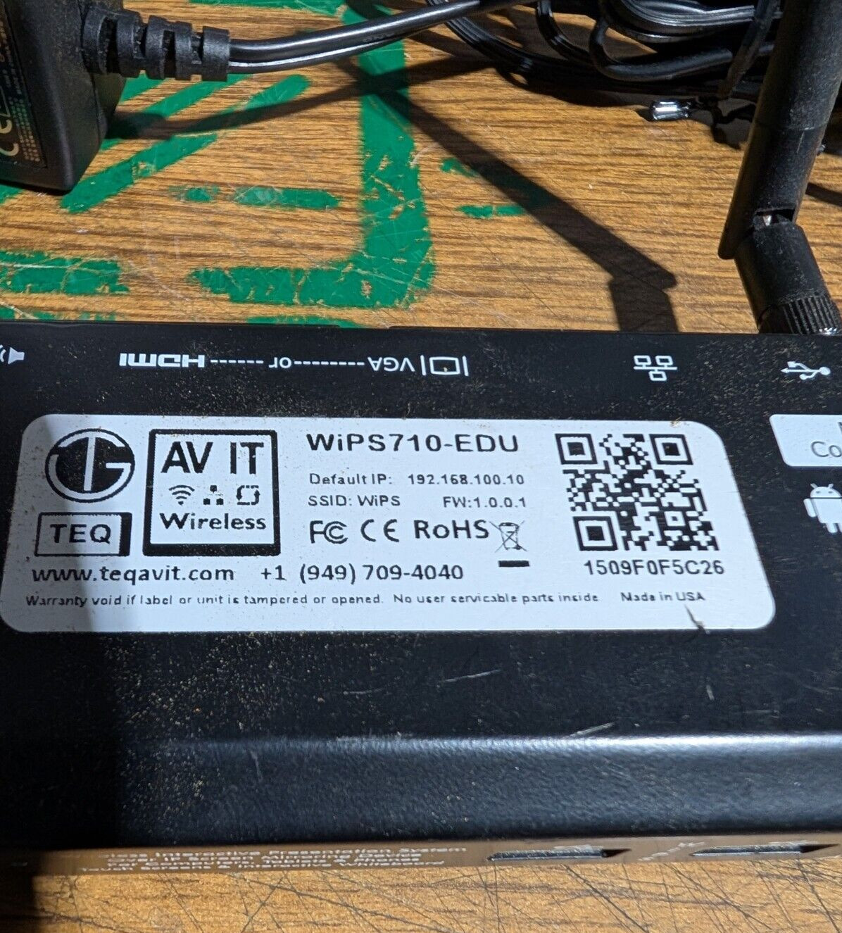 Wireless Screen Mirroring & Presentation TEQ AV IT WiPS710-EDU WiPS710 #S6