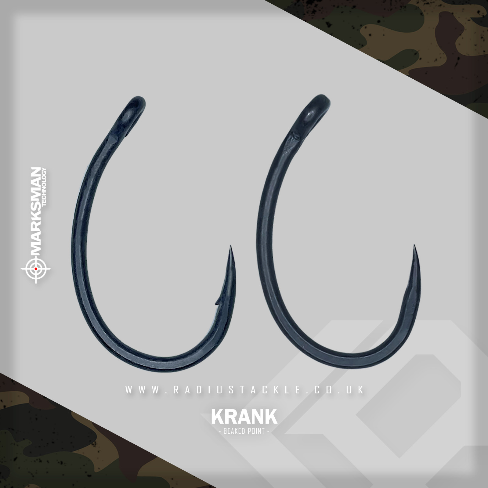 Radius Marksman Krank Hooks (Micro Barbed/Barbless) Carp Fishing Tackle Crank