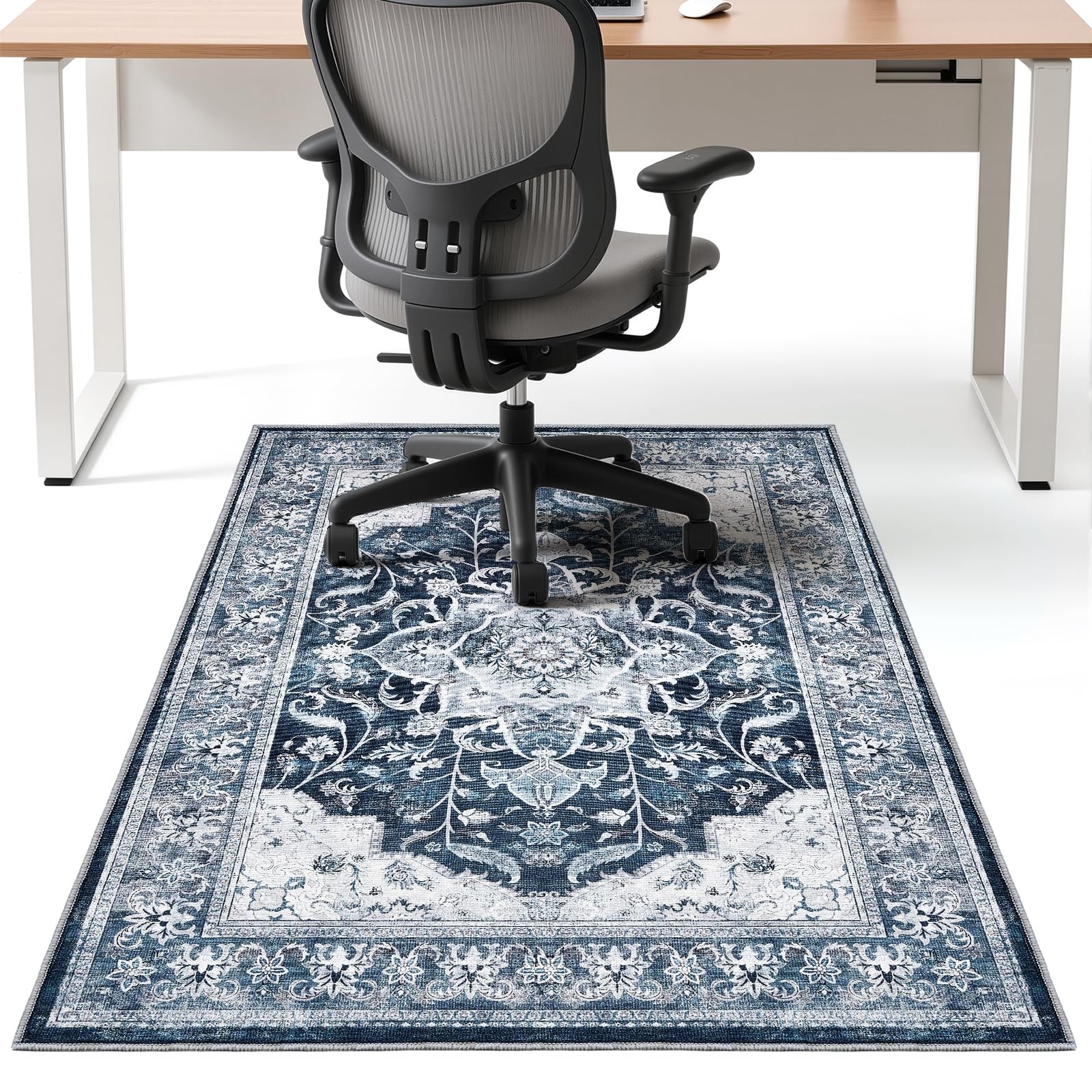 Office Chair Mat for Hardwood Floor & Tile Floor, 36x48, Blue