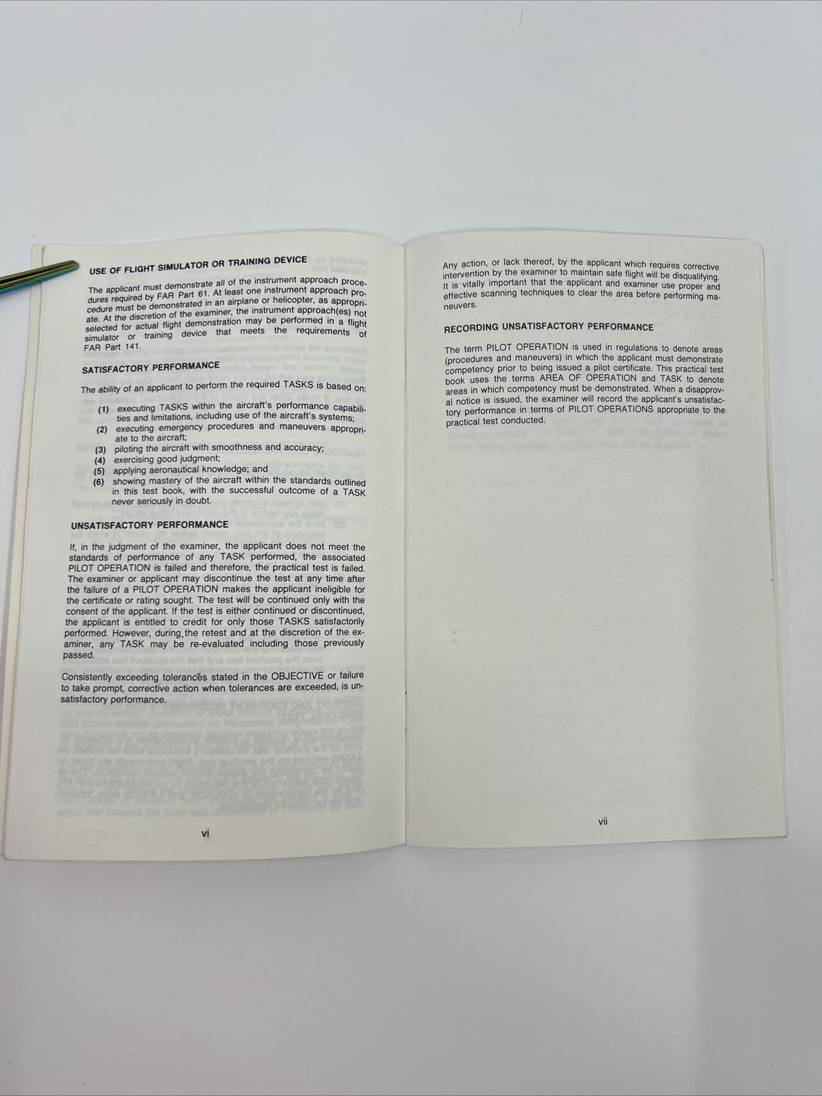 Instrument Rating Practical Test Standards for Airplane & Helicopter 1989