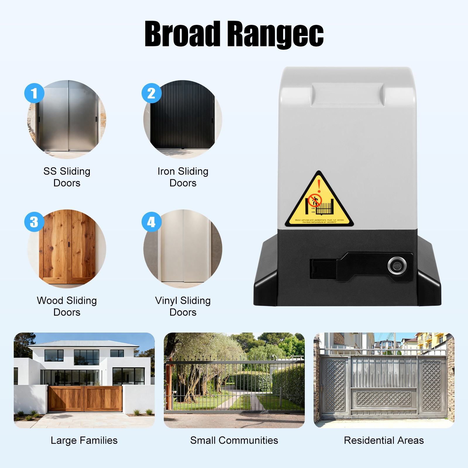 Automatic Sliding Gate Opener Rack Driven with 2 Remotes & Complete Kit 4400LBS