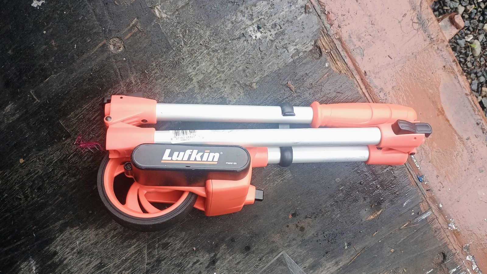 The Lufkin PSMW18N measuring wheel is compact and foldable.