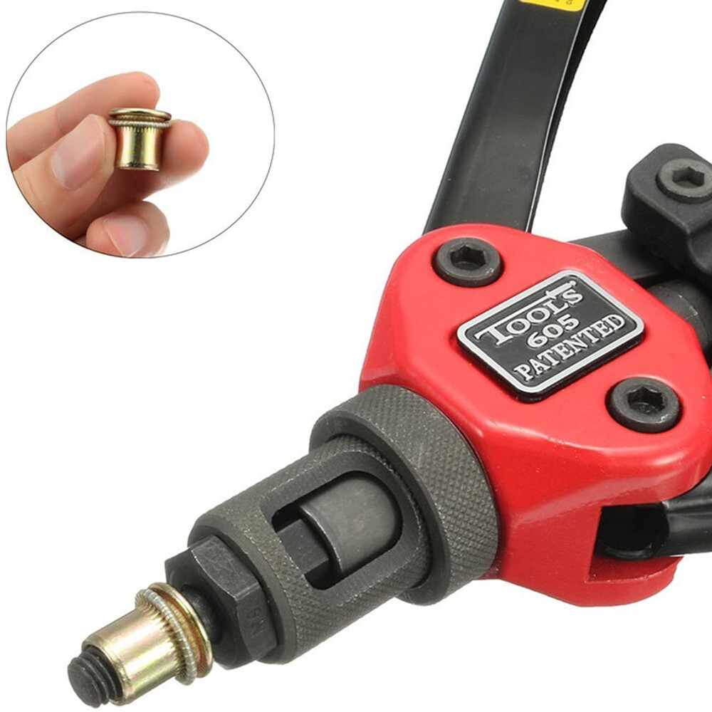 120pcs Rivet Nut +Hand Threaded Rivet Nuts Gun Double Insert Manual Rivet Tool