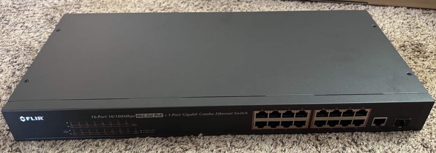 FLIR Model ACCDPS262B 16 Port poE+ Switch + LAN port