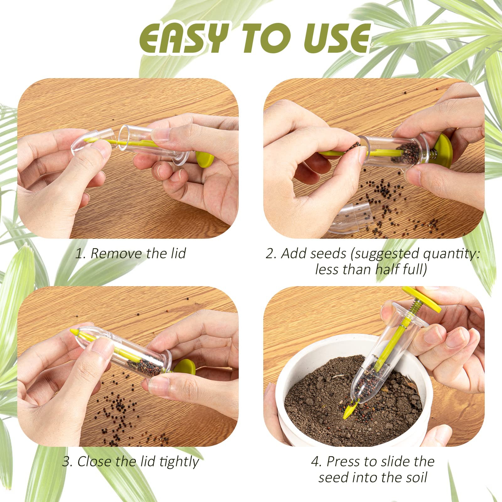 17 Pack Planter Tool, Hand Seeder, Mini Sowing Dispenser Sower, Seedlings Dib...