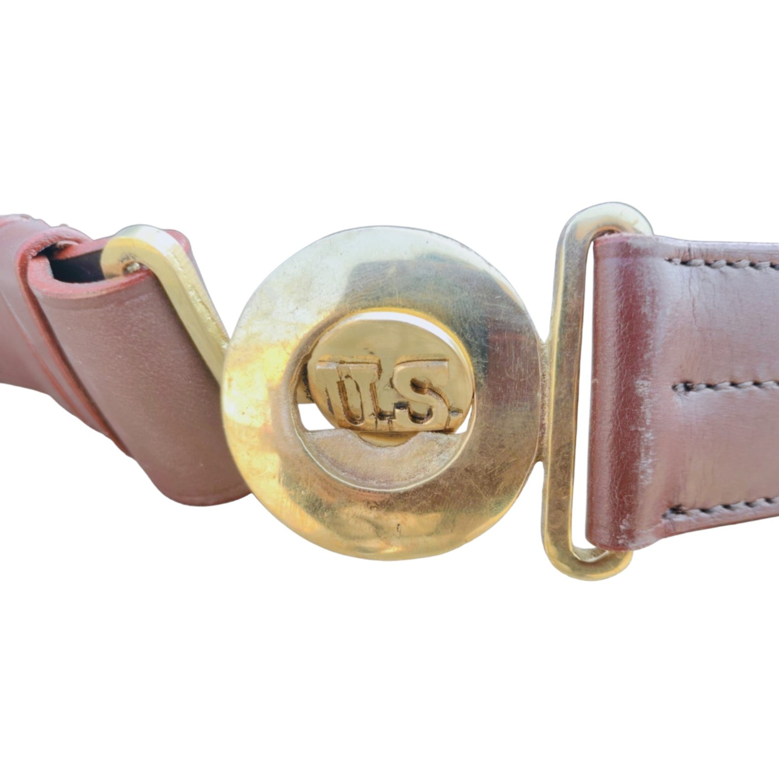 U.S. Officer Leather Belt Reproduction with Solid U.S. Brass