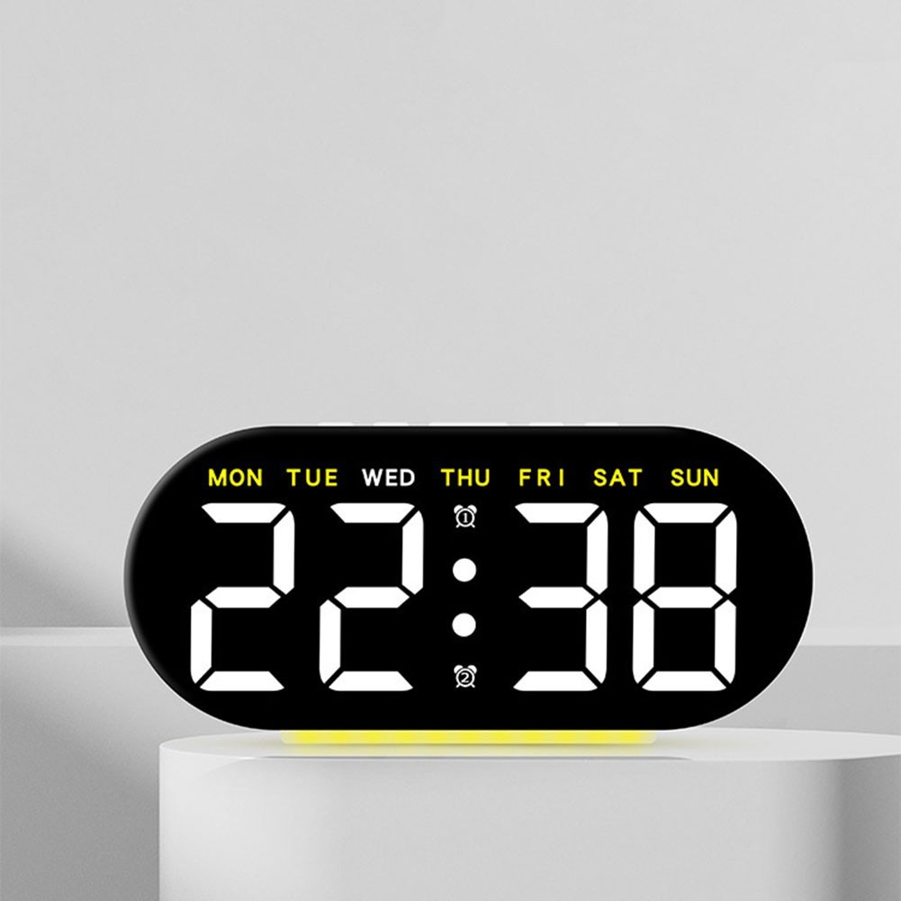 LED Bedside Alarm Clock with Temperature Monitoring and Adjustable Light Colors