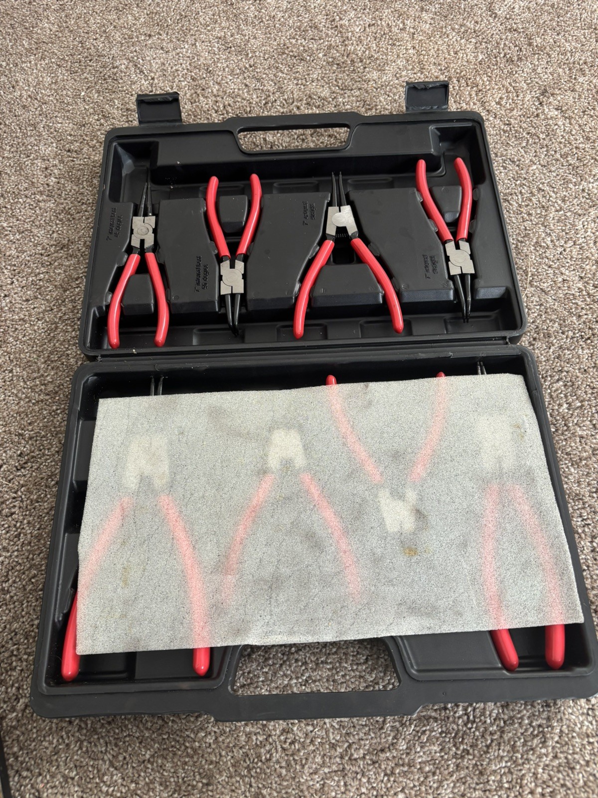Icon Precision Snap Ring Pliers Set 8-pc Internal/external with hard case used