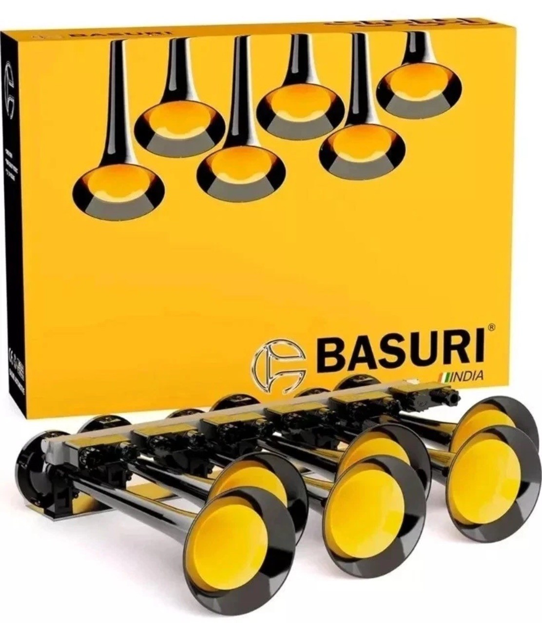 6 PIPE BASURI AIR HORN INDIA EDITION 12V 24V 130 dB 24 MELODIES TRUCK LORRY