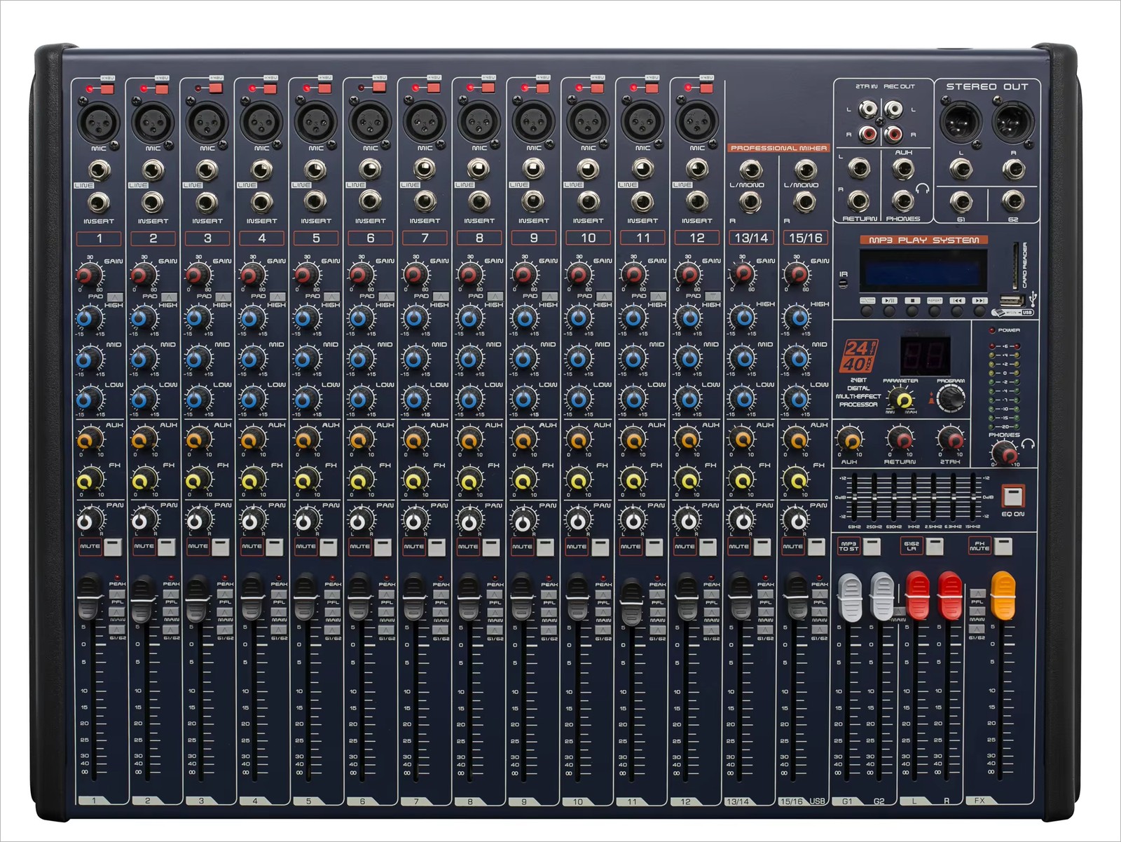 Professional Digital Power Mixer with 99DSP Effects for Live Sound Reinforcement