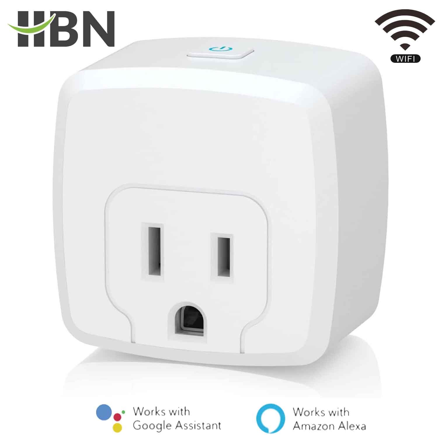 HBN Smart Plug Mini 15A, WiFi Smart Outlet Works with Alexa & Google Home