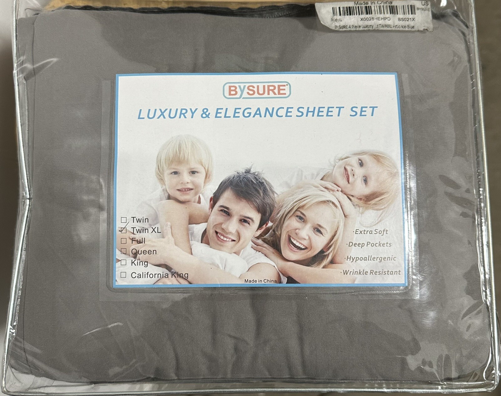 Bysure 2 Piece Luxury & Elegance Sheet Set - Triple Diamond, Gray, Twin XL