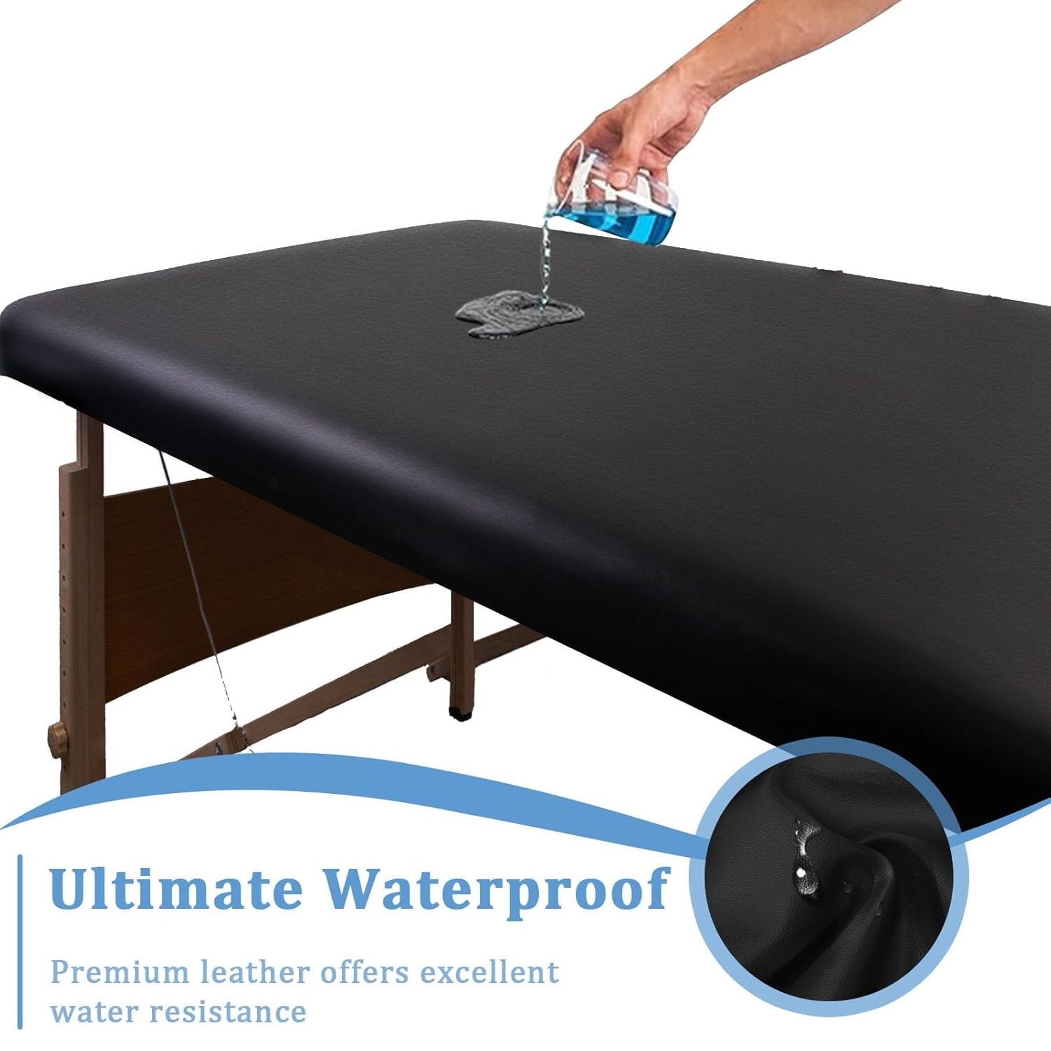 Leather Massage Table Cover Protector Wipeable Massage Table Cover Fitted Replac