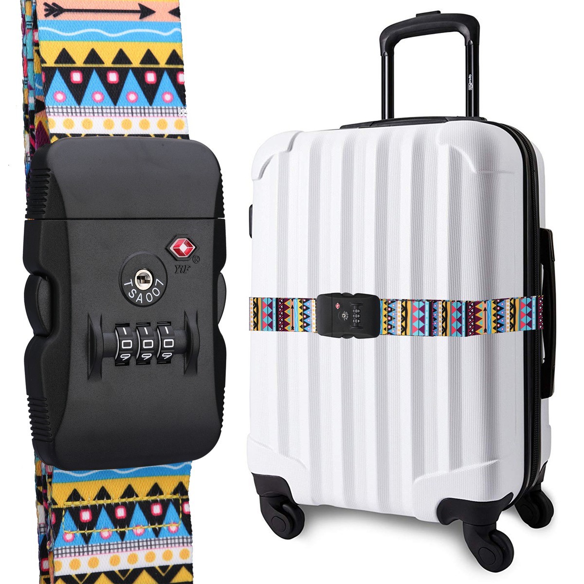 TSA Luggage Strap Heavy Duty Suitcase Belt Checked Baggage Security Lock