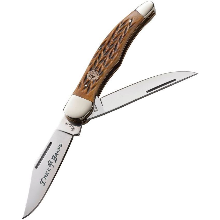 BOKER® Treebrand Folding Hunter Jigged Brown Bone Classic Pocket Knife Slipjoint