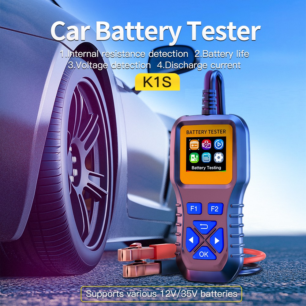 Car Battery Tester Digital Battery Analyzer Data Detection Supports 12 Languages