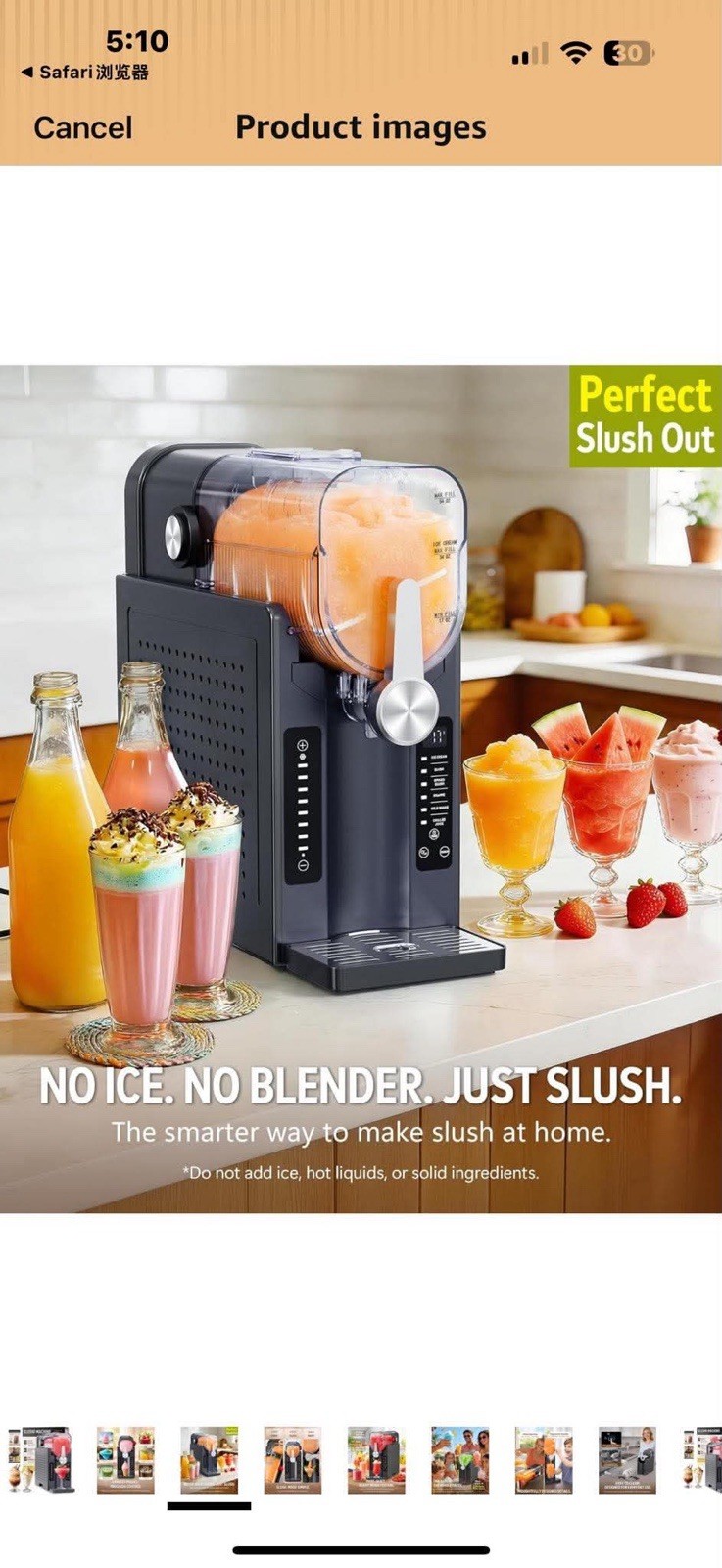 BKPPM Slushie Machine: No Ice Needed Slushy Machine for Home, 6 Preset, Real-Tim