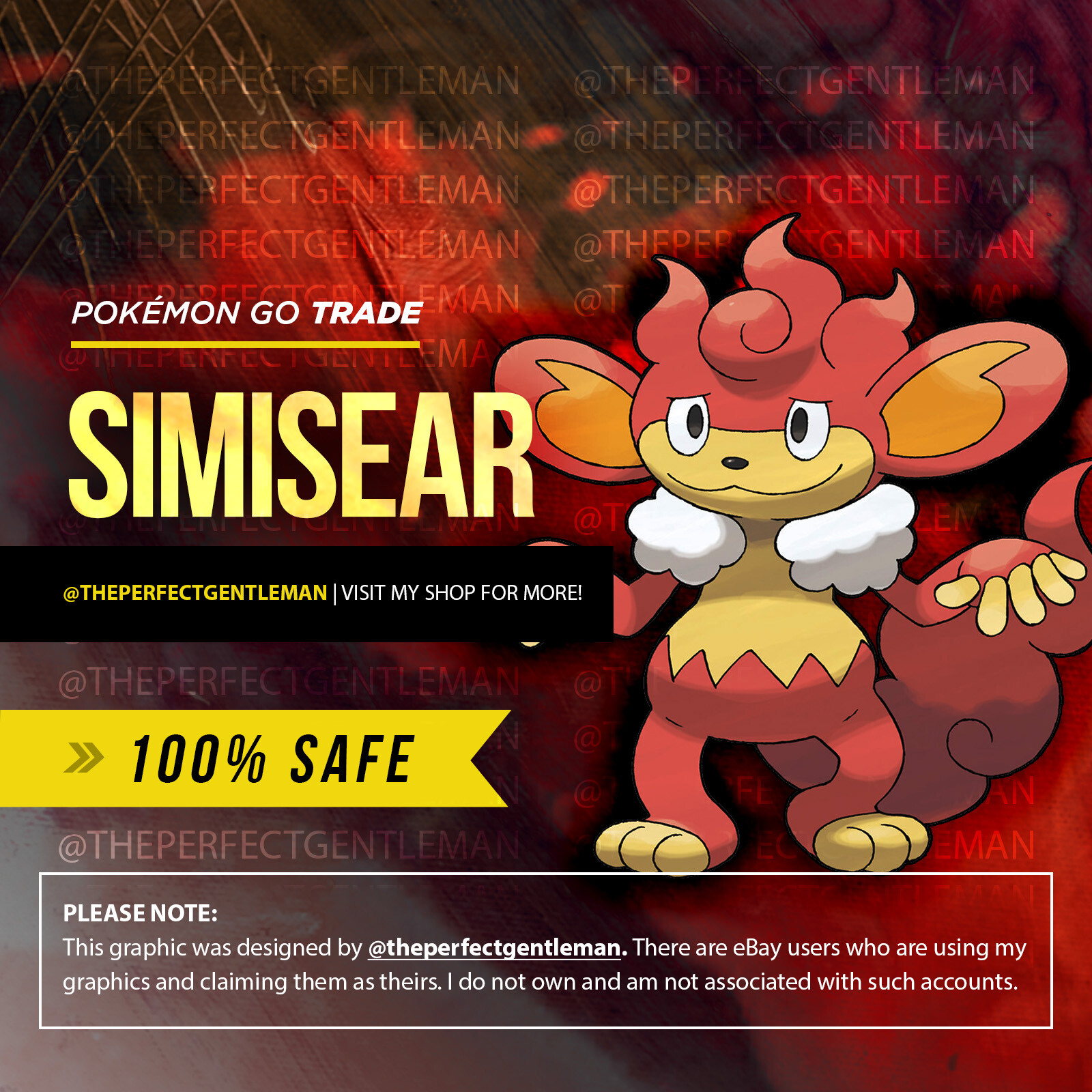 Simisear (#514) - Regional Pokemon Trade GO - Gen 5 Unova - 1300+ CP PRE-TRADE