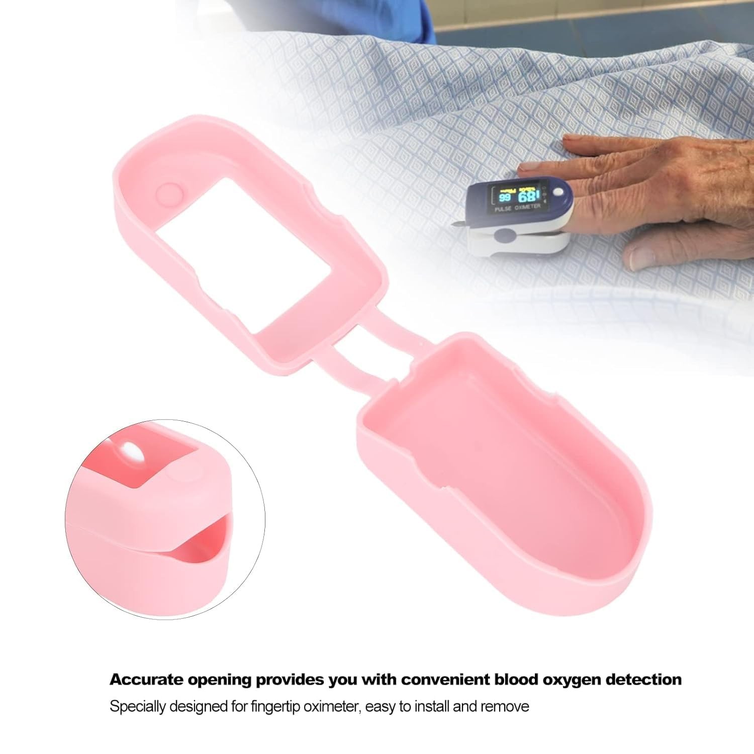 Fansoftiks Pink Pulse Oximeter Fingertip Case,Oximeter Case Compact