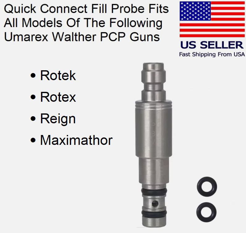 Air Fill QC Probe For Umarex Walther Rotek, Rotex, Reign & Maximathor Air Guns