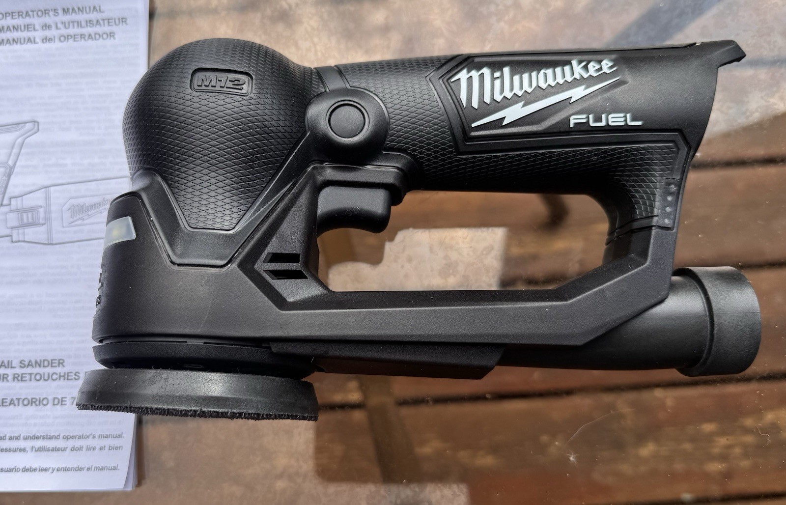 Black Milwaukee 2535-20 M12 FUEL 3" Random Orbital Detail Sander Brushless