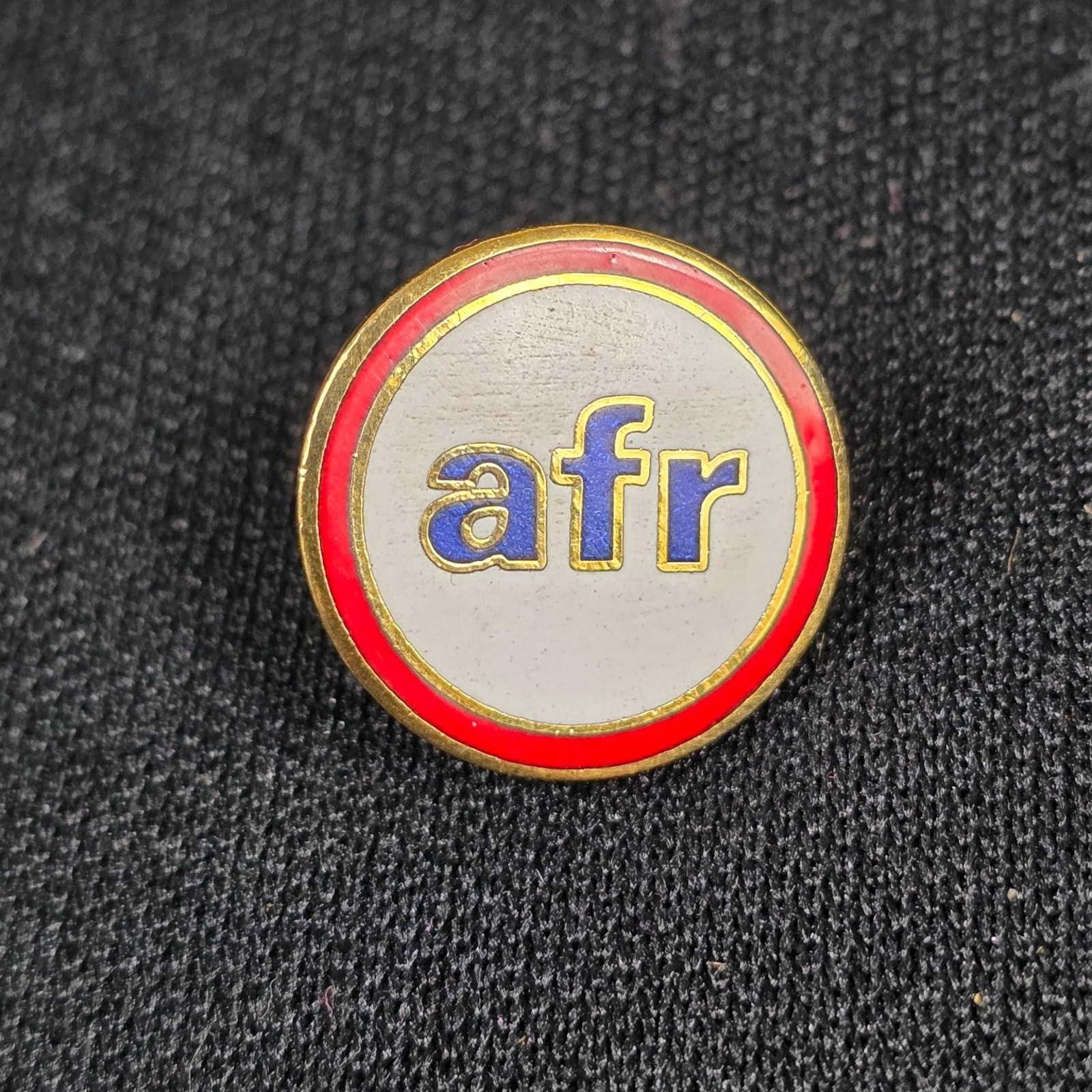 afr Text Lapel Pin Gold Tone Enamel Butterfly Clutch