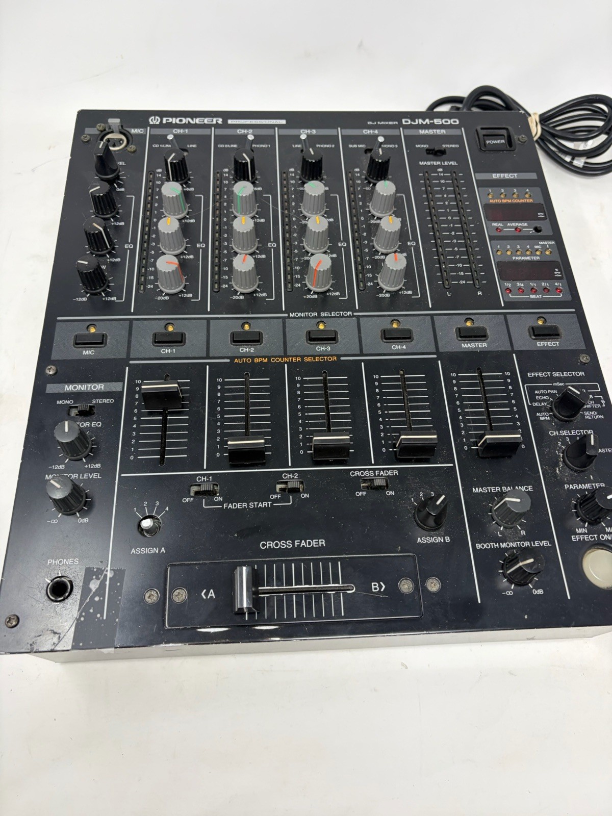Pioneer DJM-500 Professional DJ Mixer 4 Channel With Power Cord Tested Working