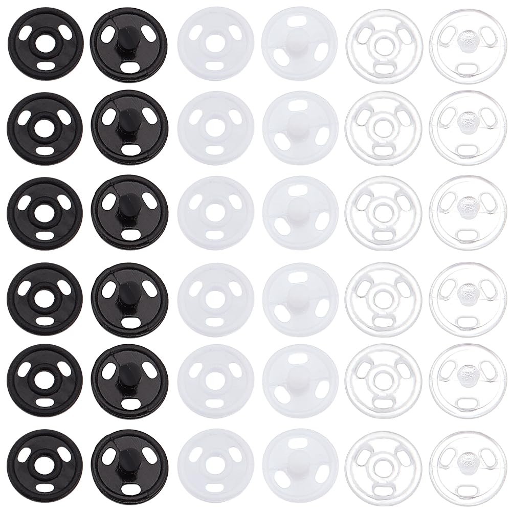 FREEBLOSS 60 Sets 4mm Tiny Snap Closures Buttons with 4mm, Multicolor