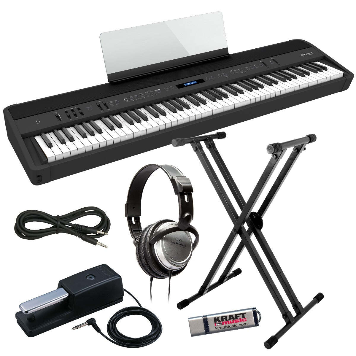 Roland FP-90X Digital Piano - Black KEY ESSENTIALS BUNDLE