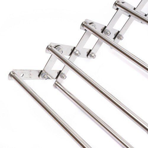 Wall Mounted Clothes Drying Rack Stainless Steel Retractable Laundry Drying Rack