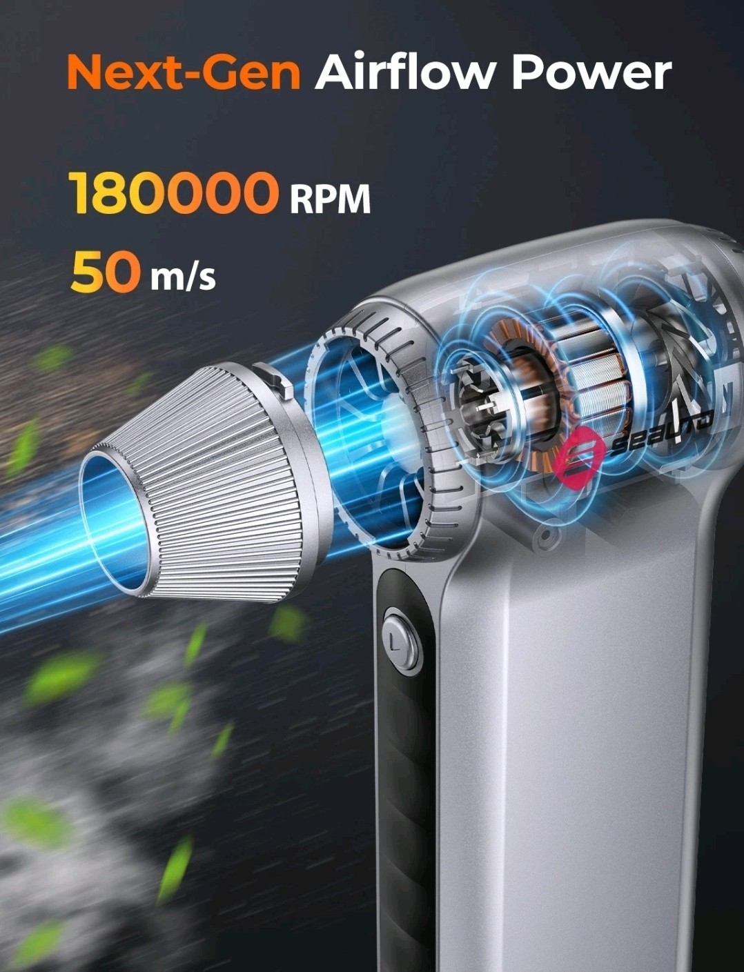 SEAUTO TF-01 Electric Air Duster-180000RPM Super Power Cordless Air Duster