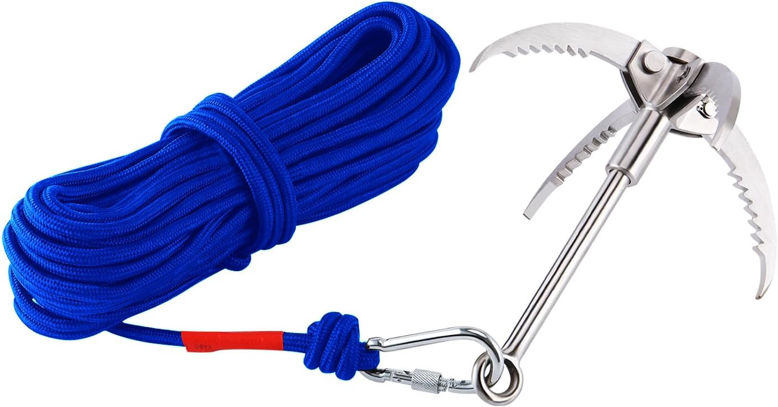 Ant Mag Grappling Hook Stainless Steel Claw Carabiner for Camping Hiking Tree Gr