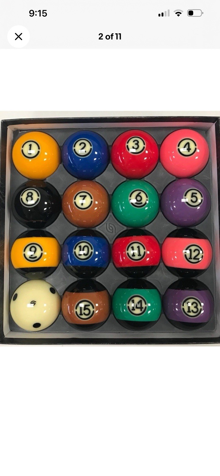 Aramith Tournament Black TV Billiard Pool Ball set 2 1/4" - Lightly USED