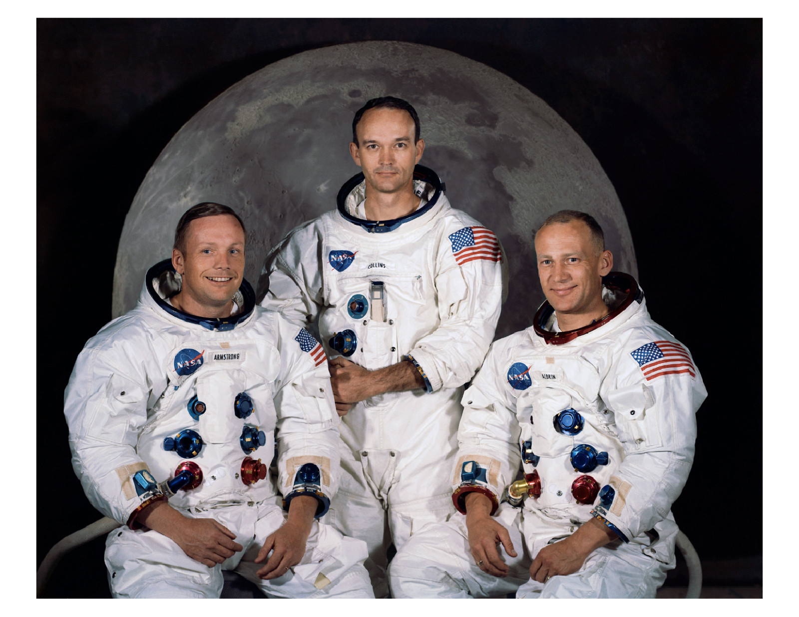 NASA 1969 Apollo 11 Crew Portrait - 8x10 Photo On 8.5" x 11"