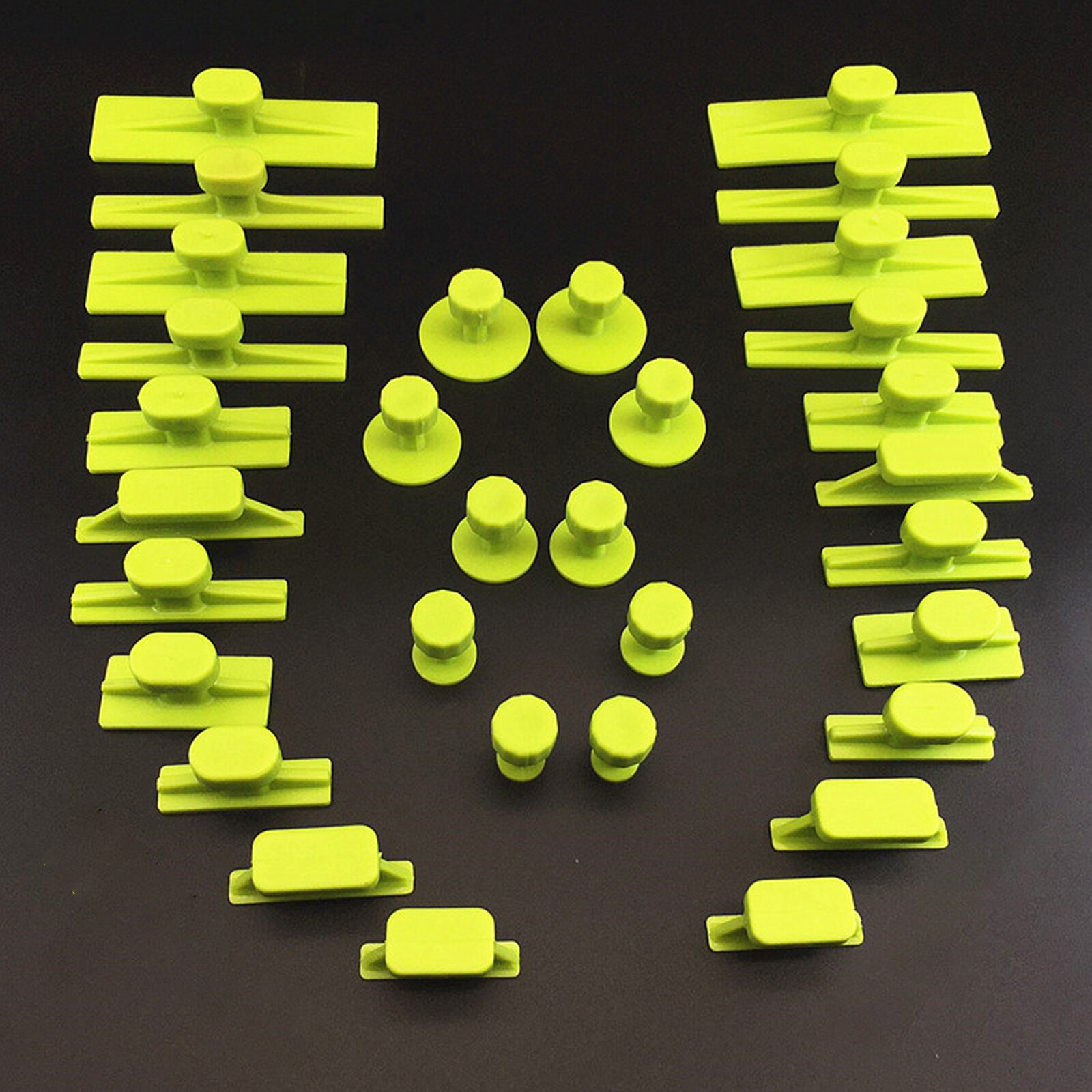 32 Pcs Car Body Glue Pulling Tabs Paintless Dent Repair Kits Metal Surface