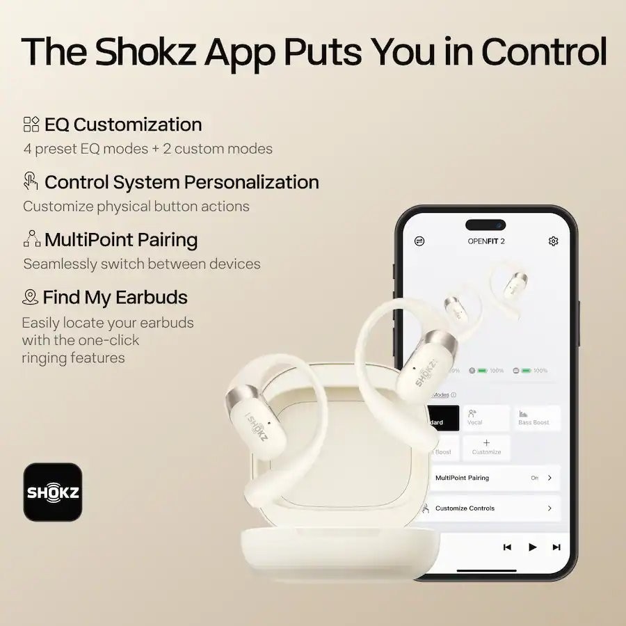 ✅ SEALED: Shokz OpenFit 2 Earbuds Open-Ear Design · True Wireless · Beige ✅