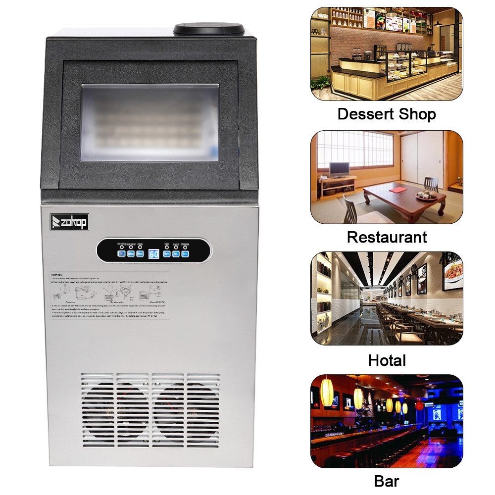 110lbs/24h Commercial Built-in Ice Maker Machine Display Ice Cube Machine 110V