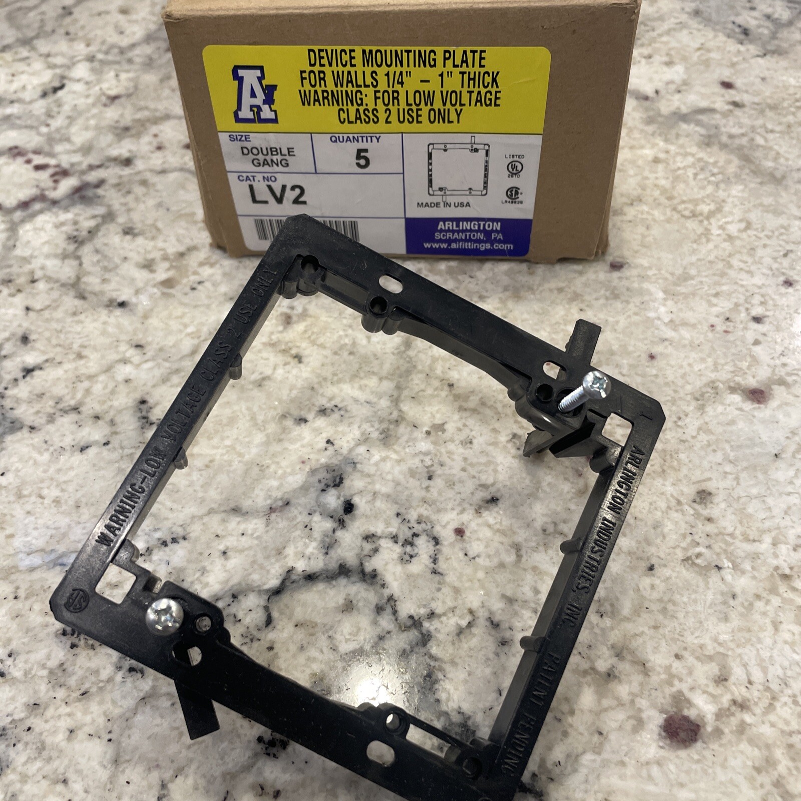 ARLINGTON LV2 2G LOW VOLT DEVICE BRACKET (BOX OF 5)