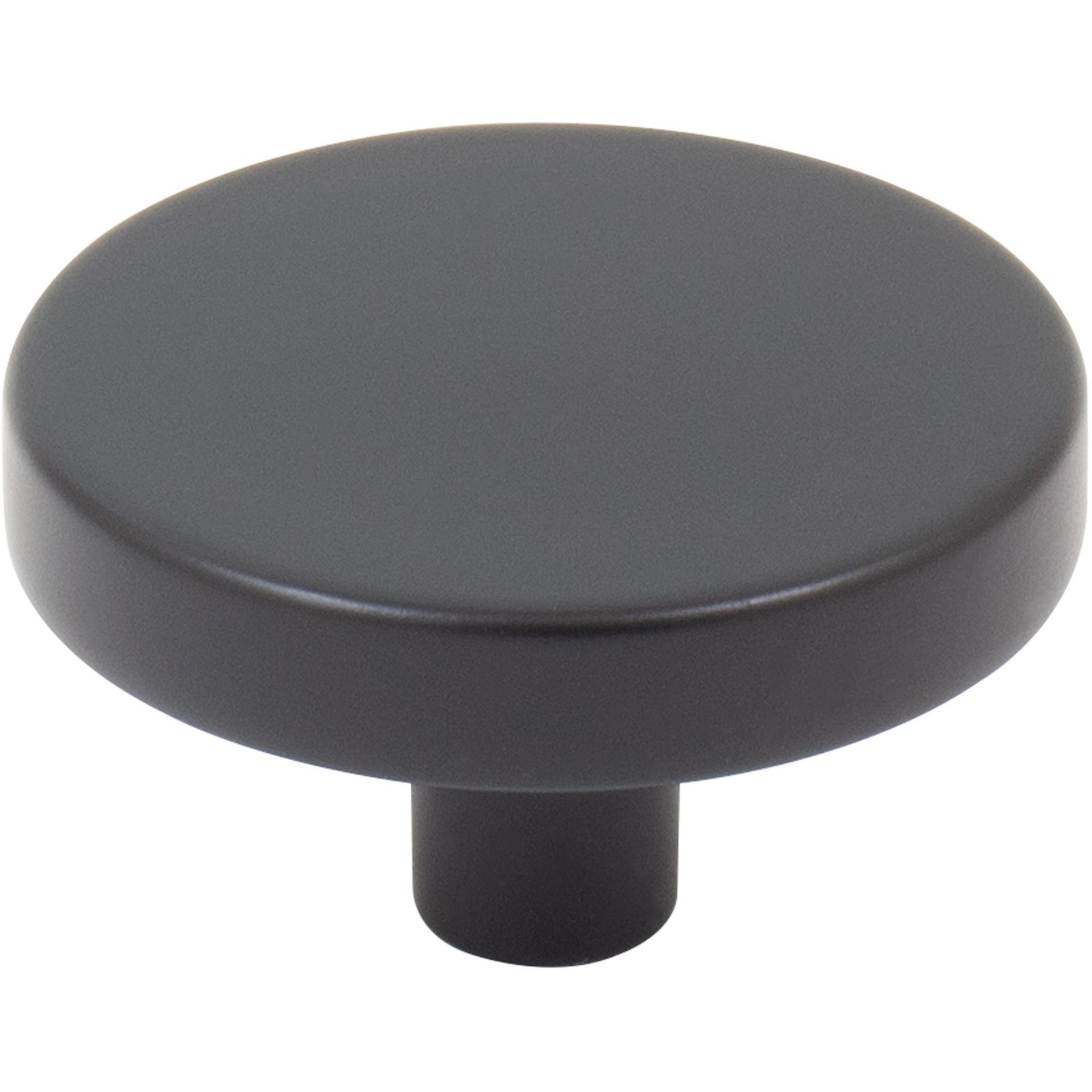 Contemporary Round Cabinet Knob, 1-1/2 Inches, Zinc Base Material, Matte Black b