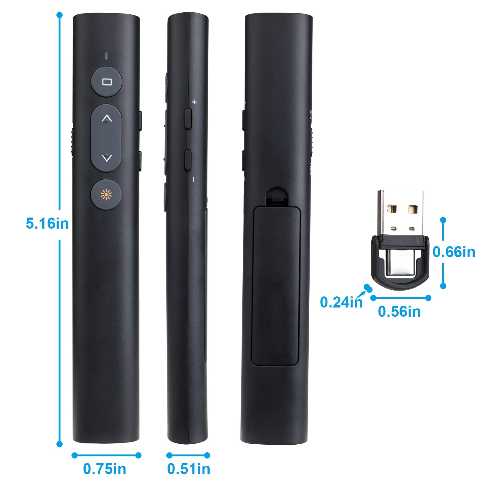 Presentation Clicker Presentation Remotes, Type C/USB A 2 in 1 Pointer, Remot...
