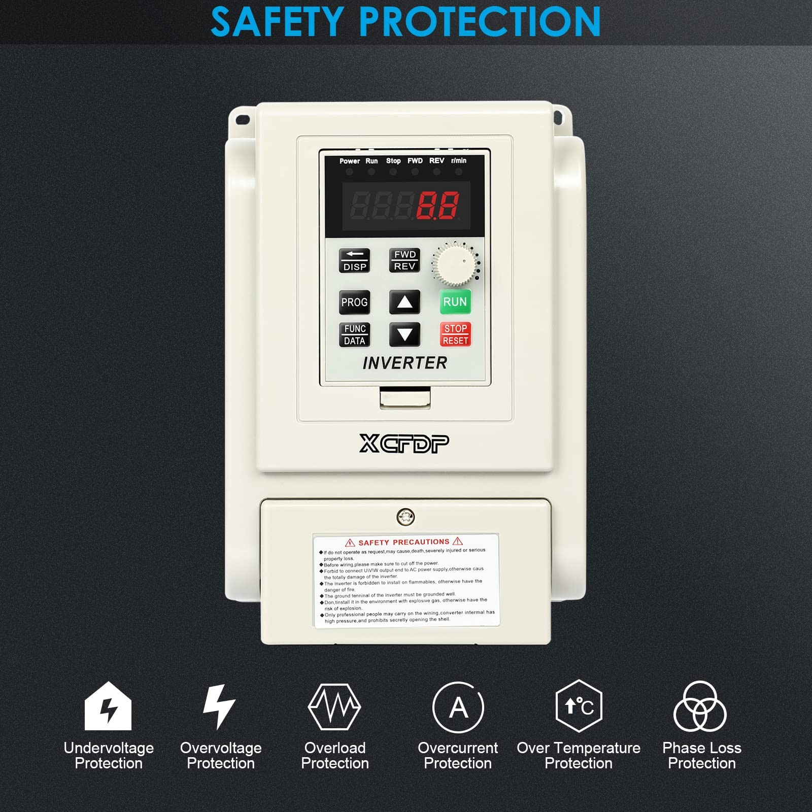 XCFDP AC 220V/1.5kw 2HP Variable Frequency Drive,8A VFD Inverter Single Phase...