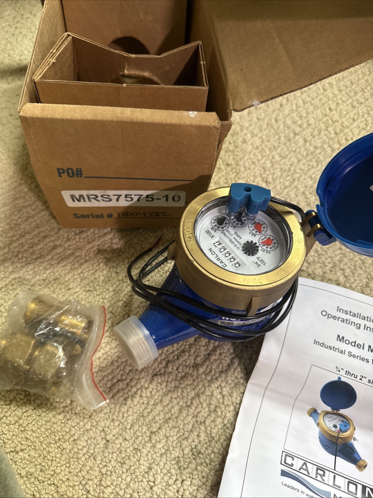 New Carlon MRS7575-10 Water Meter - 3/4”