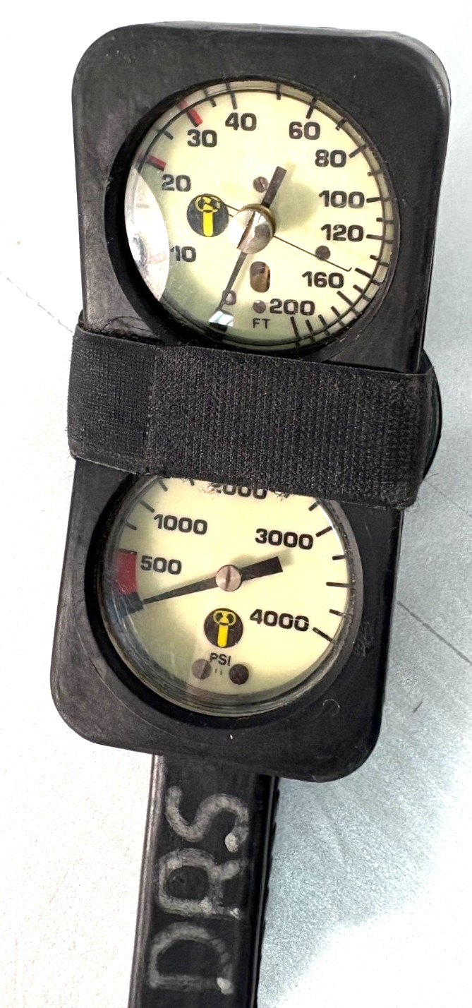 Vintage US Divers CONSHELF SE Aqua Lung/Octopus/Gauge Set UNTESTED