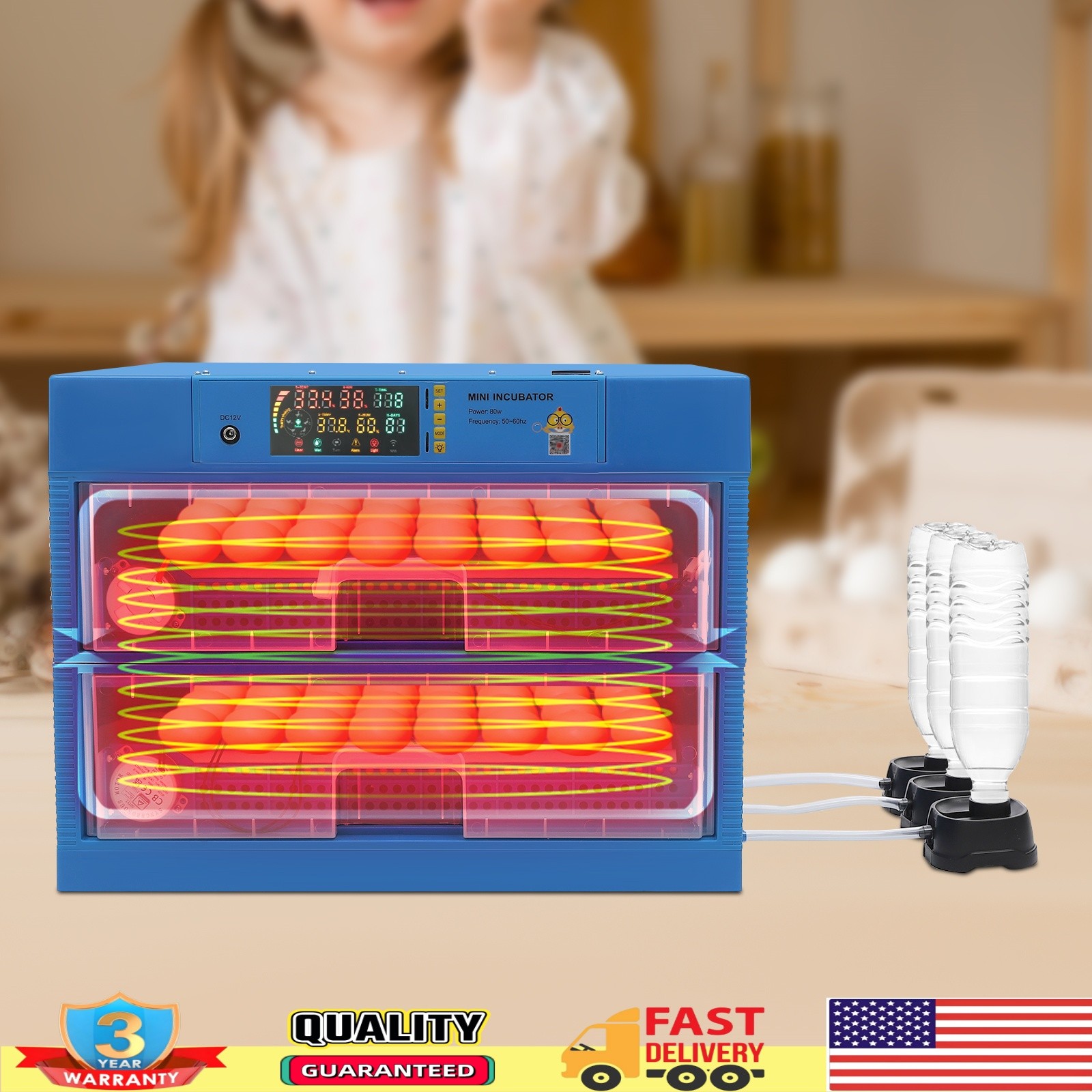 Digital Poultry Egg Incubator Hatcher Machine LED Display Purpose Incubator