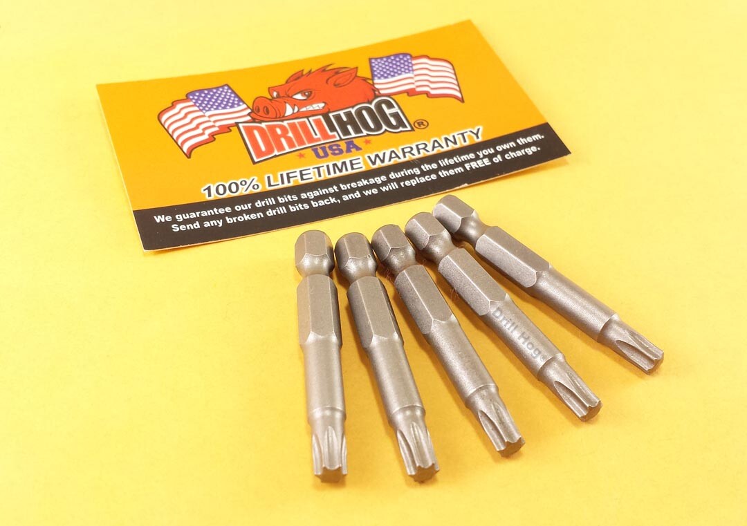 T-15 Torx Bit T-15 Star Bit Insert T-15 x 2" Drill Hog® Lifetime Warranty 5 Pcs