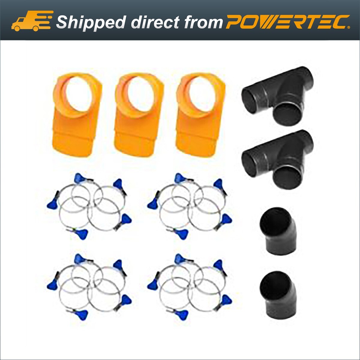 POWERTEC 70316 4" Three-Machine Dust Collection Kit