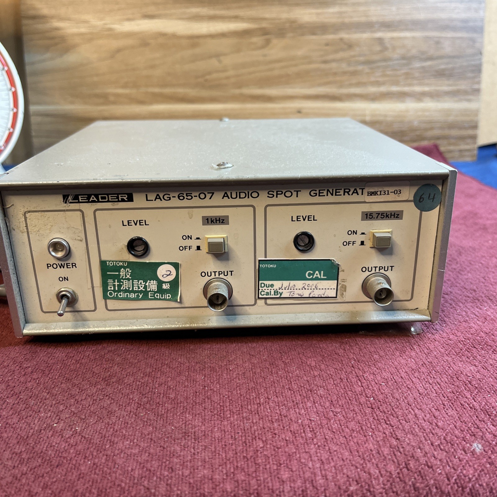 LEADER LAG-65-07 AUDIO SPOT GENERATOR POWERS UP
